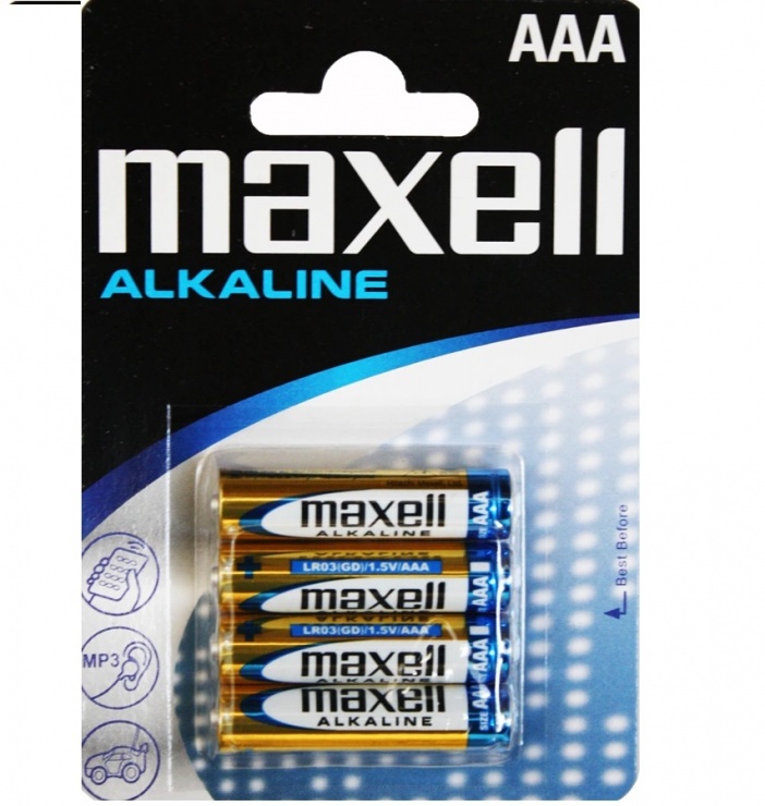 Blister 4 buc baterie Alcalina AAA LR3, Maxell MN2400 conectica.ro